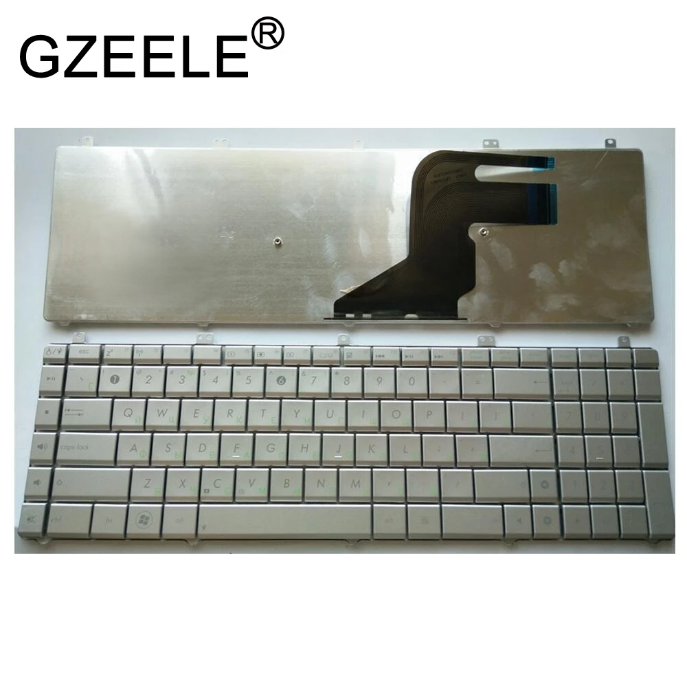Beste GZEELE NIEUWE Russische Layout RU Laptop Toetsenbord voor Asus N55 N55S N55SL N55SF N55X N75S N75SF N75SL Zilver vervanging toetsenbord