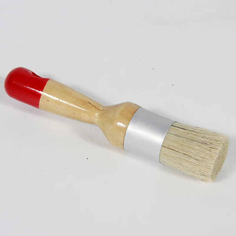 

1pc Chalked Paint Natural Pure Boar Bristle brush Waxing Combination Round Detail Brushes Use with All kinds of chalked Paint