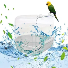 Konesky Bird подушка для ванны коробка для чистки птиц инструмент клетка аксессуары попугай Ванна прозрачный пластиковый подвесной Душ для ванной
