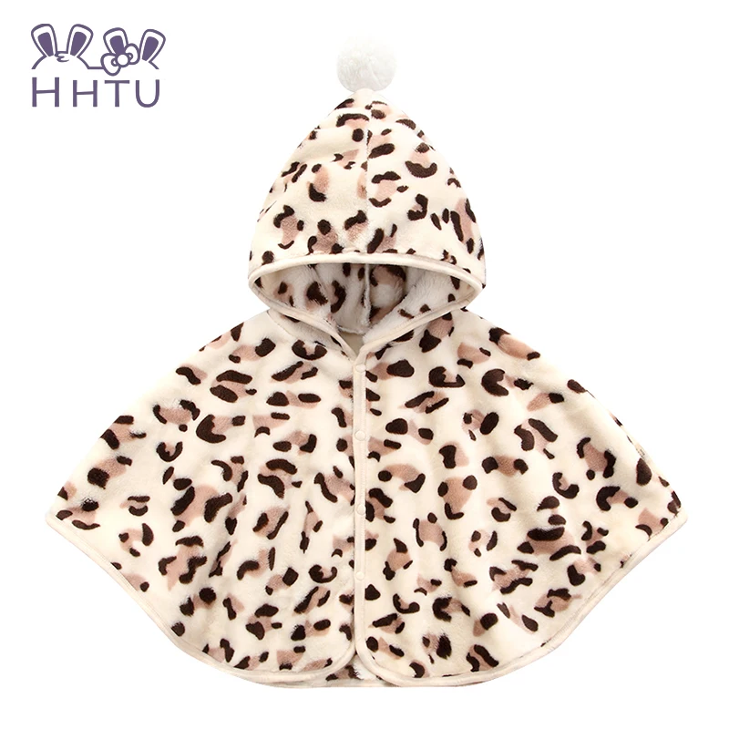 HHTU/ г. Детская шаль, верхняя одежда пальто-накидка для младенцев, куртки Весенняя Милая теплая накидка с леопардовым принтом, шаль-накидка, новая зимняя высококачественная одежда - Цвет: Leopard