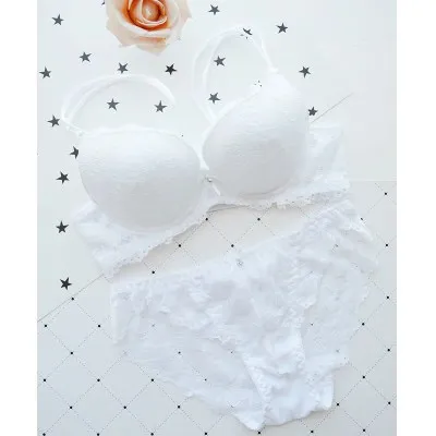 2018 Fashion Lady Bra Brief Sets Lace Push Up Bra Set Women Underwear Girl Sexy lingerie (3/4 Cup) Sexy New Plus Size 70-85AB