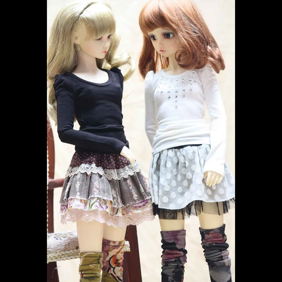 Bybrana 1/3 msd dz bjd sd dd dddy кукла использовать одежду коричневая Цветочная юбка и белая пятнистая черная сетчатая юбка