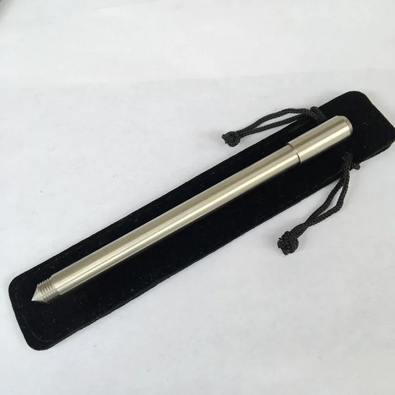 

1 pcs Handmade Stainless Steel Gel ink Pen 0.5mm Metal Pen Cone Design Self-defense tool outdoor Writing Instrument Stationery