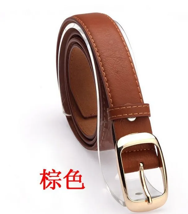 Ремень женский Designer Belts For Women New Fashion Female Belt Brand Ladies Faux Leather Metal Buckle Straps Girls Fashion Accessories - Цвет: Brown