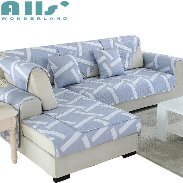 Buy White And Grey Sectional Sofa Slipcover Geometric