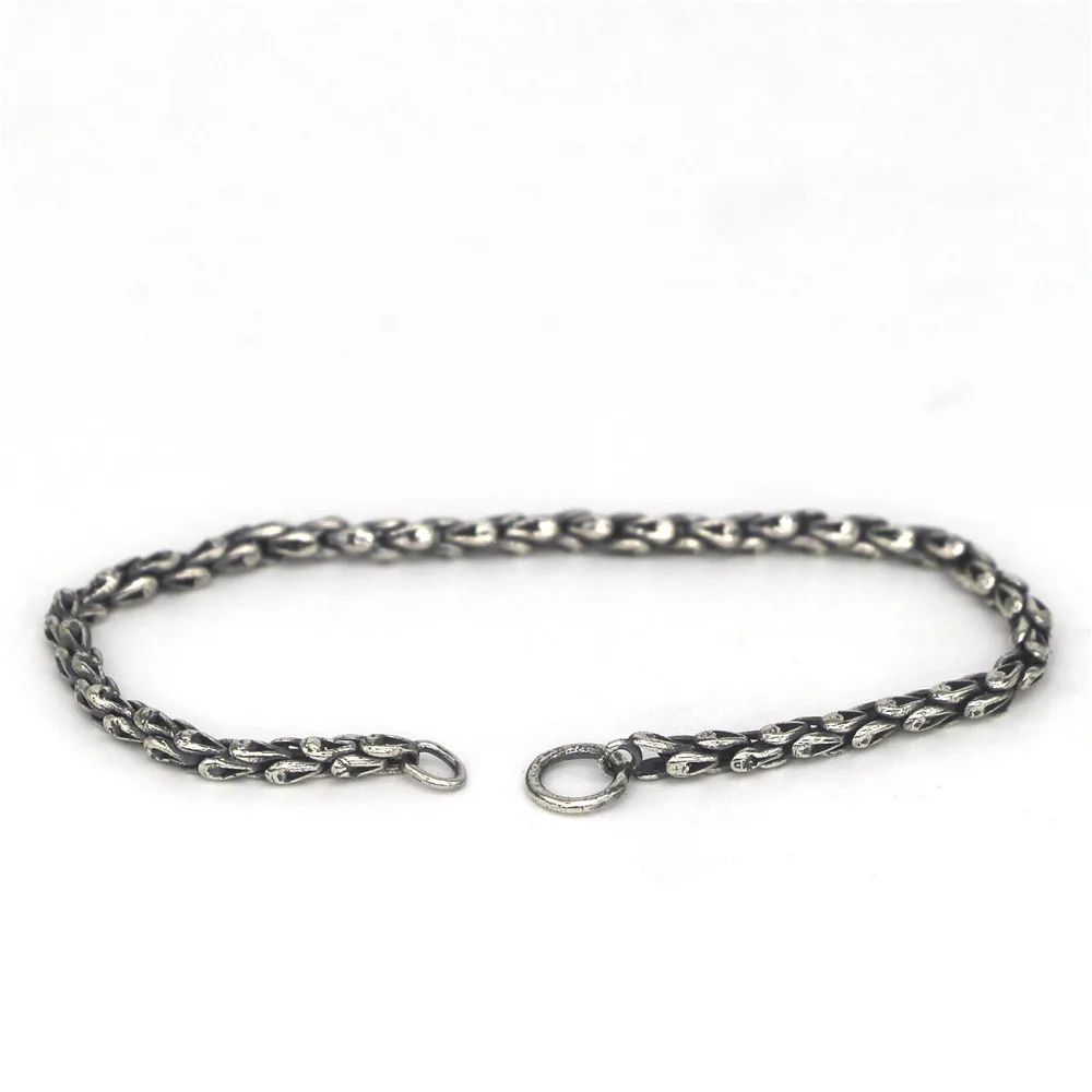 Online Muérdago 925 esterlina brazalete de cadena plateado Ajuste de joyería de eurpeón