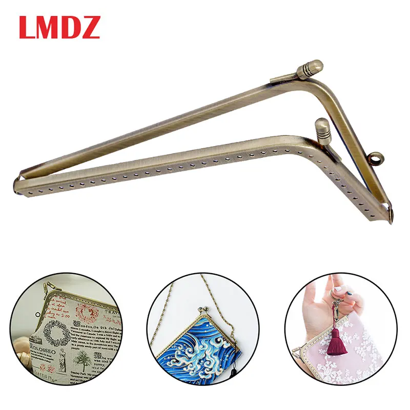 

LMDZ1Pcs L Shape Metal Kiss Clasp Lock Smooth Bronze Purse Frame Bronze 5 Sizes Wallet Mouth Clasp For Purse Accessory Bag DIY