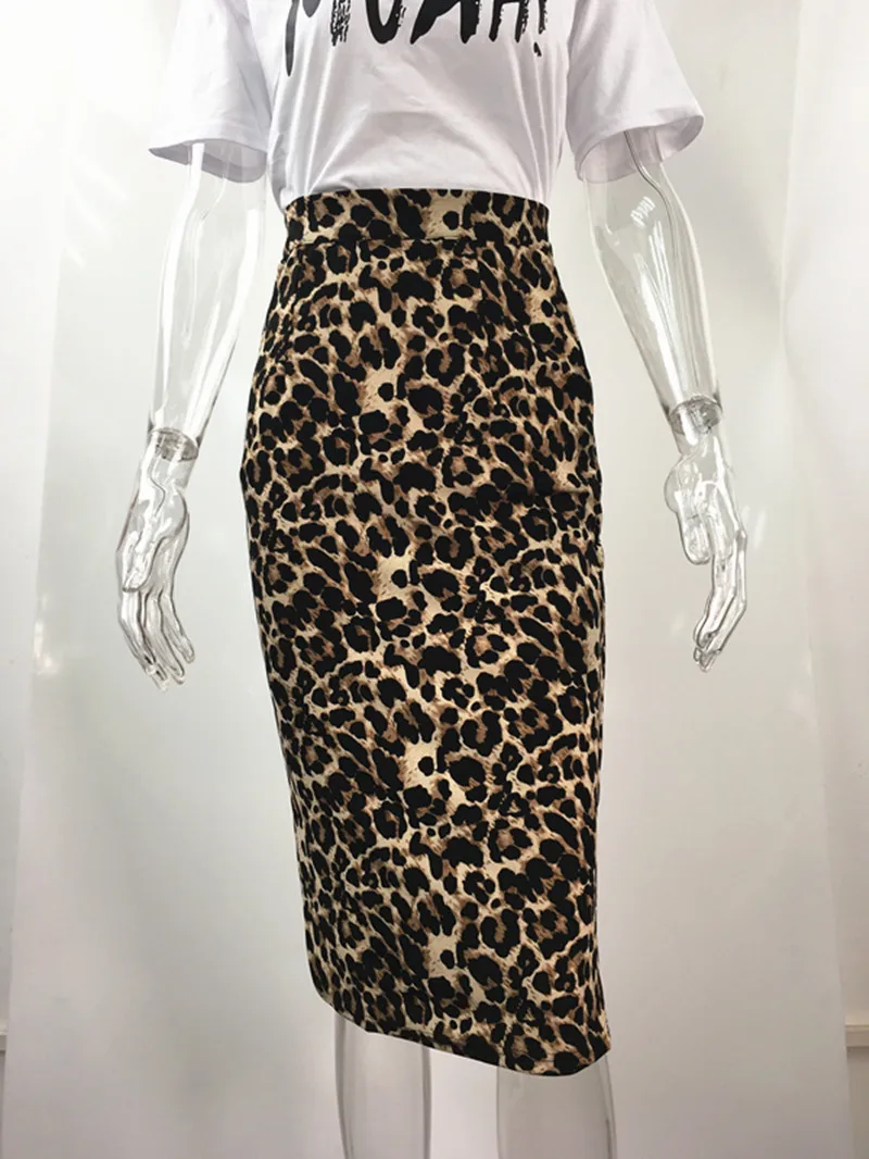 RUGOD новая разноцветная юбка с леопардовым принтом, женская модная юбка-карандаш средней длины с высокой талией, Saia, летняя юбка Jupe размера плюс