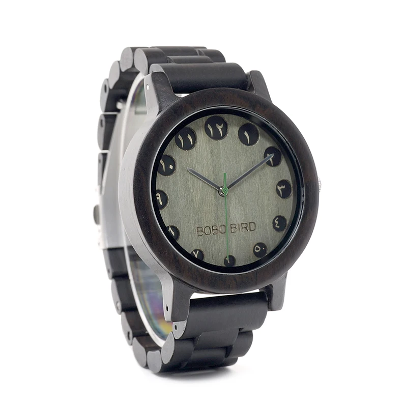 BOBO BIRD Men Watch Arabic Numerals Display Quartz Bamboo WristWatch relojies hombre clock as Gift in wood box custom logo