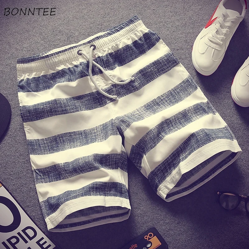 Шорты мужские летние мужские полосатые шорты для отдыха в Корейском стиле мужские s до колена дышащие мягкие свободные эластичные талии повседневные Модные