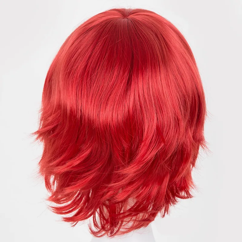 Synthetic Heat Resistant Fiber Short Wavy Hair Costume Cartoon Cos-play Women Ladies' Hairpiece Red Wig Fei-Show