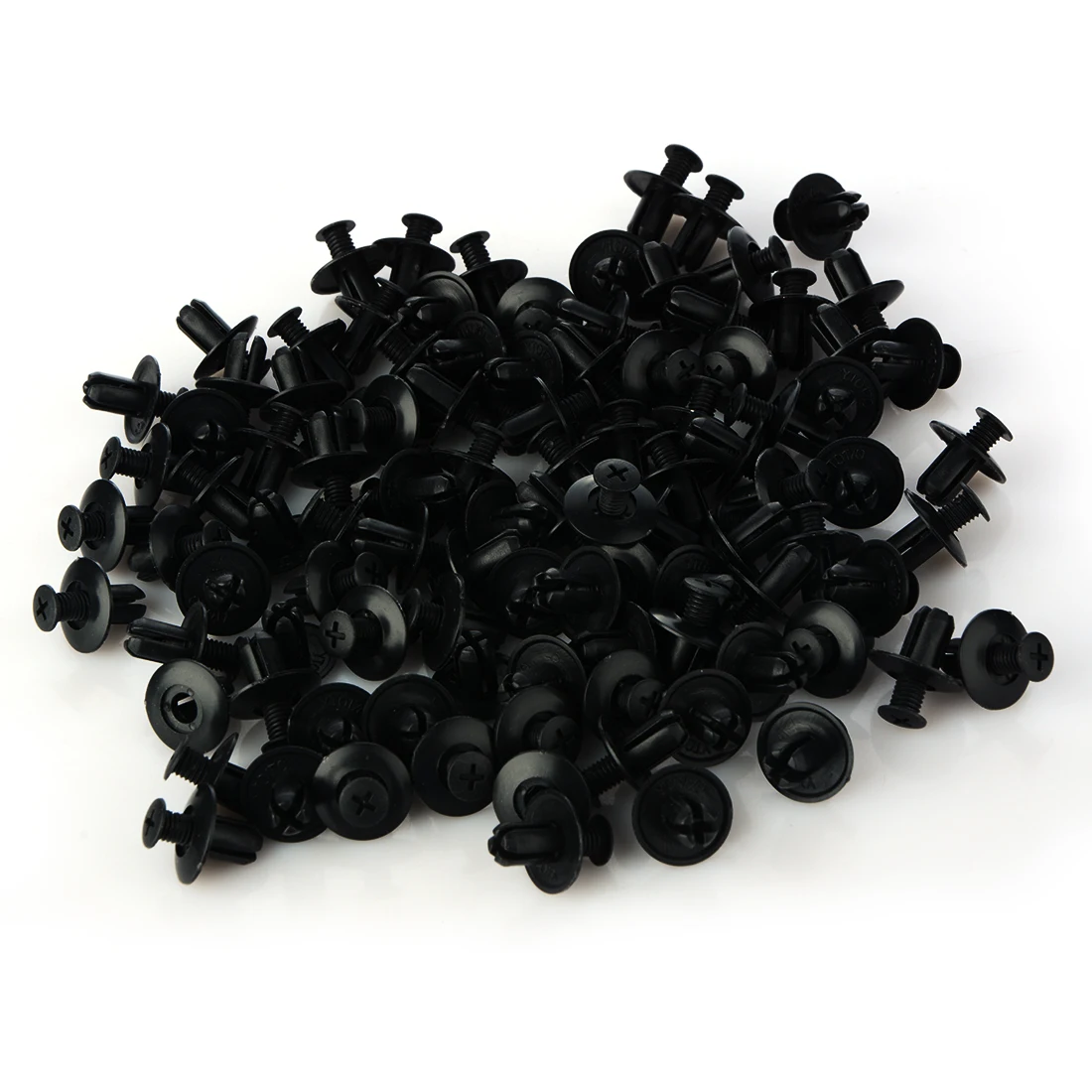 100pcs 8mm Hole Door Rivet Plastic Clip Fasteners Black Cars Lined