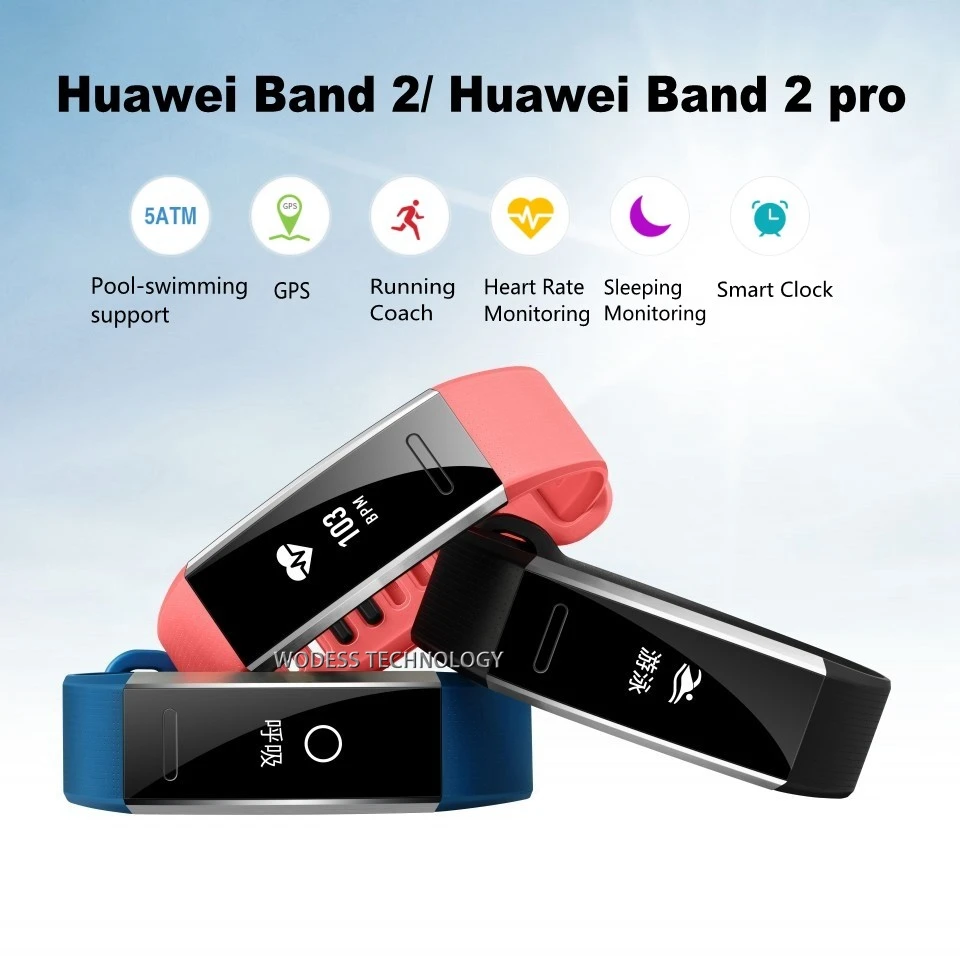 Band 2 Pro Set 2X Bracelet de Rechange en Silicone pour Fitness Tracker Huawei Band 2 kwmobile Bracelet Huawei Band 2 Band 2 Pro