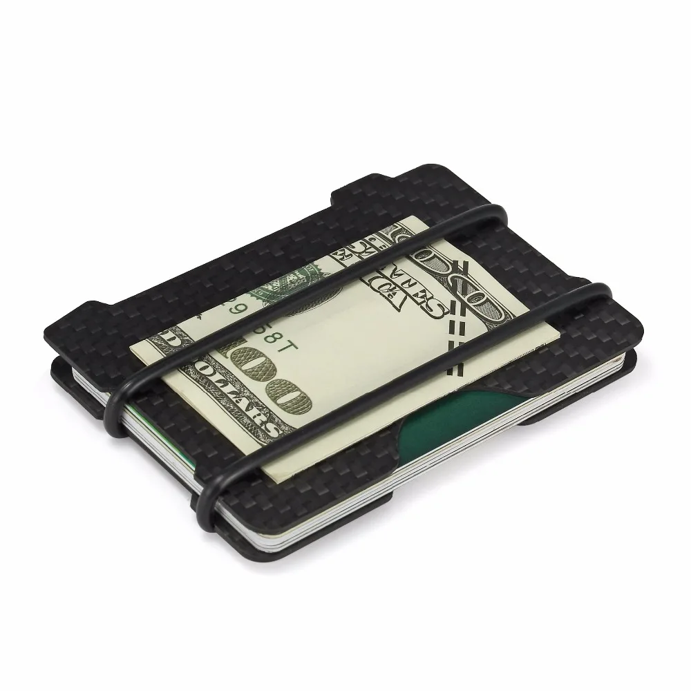 Carbon Fiber Credit Card Case Business Cards Holder ID Wallet RFID Blocking Wallets Men Travel