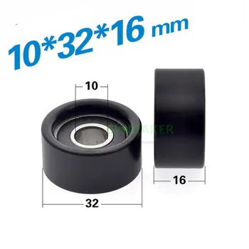 

10pcs 10*32*16mm 6000RS bearing pulley, flat roller, POM wrapped wheel/guide wheel