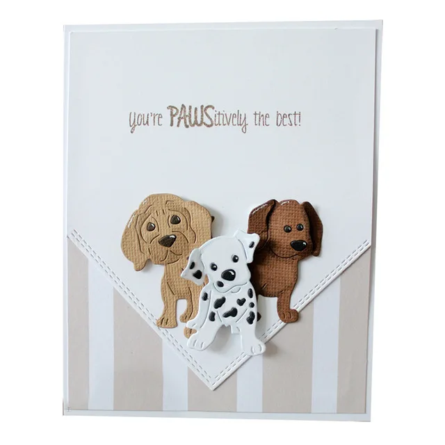 

3pcs/Set Cute Puppies Metal Cutting Dies Stencil for DIY Scrapbooking Photo Album Embossing Paper Cards Making Decorative Crafts