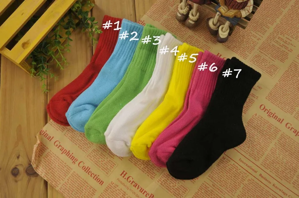 Для детей от 2 до 4 лет хлопковые носки для малышей осень–зима толстые махровые детские носки однотонные носки для детей детские носки