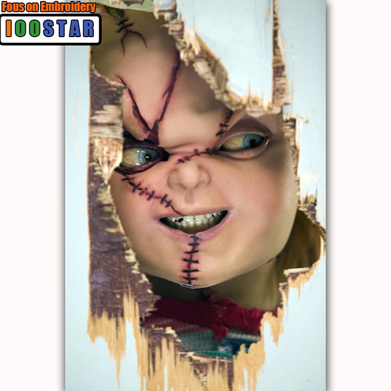 

Diamond Mosaic 5D DIY Embroidery,Diamond Painting Horror Movie Bride of Chucky Crafts Sewing Needlework,Wall Painting, Arts
