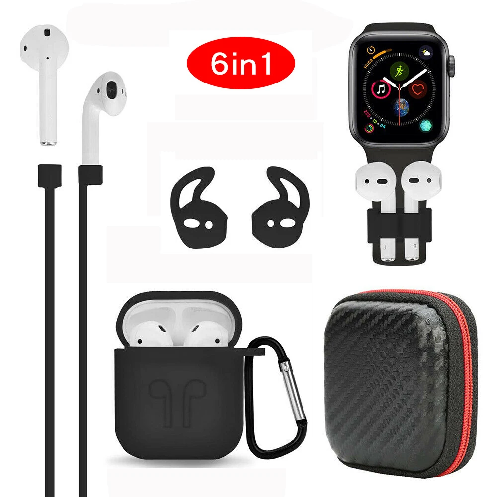Новинка 6в1 аксессуары для AirPods силиконовый защитный чехол анти потерянный