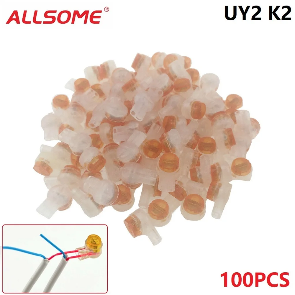 ALLSOME 100Pc Equivalent 3M Scotchlok UY2 K2 K1 Scotchlok Connector