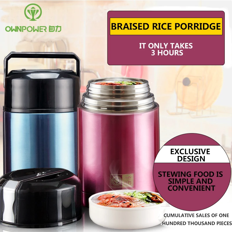 

Large Capacity 800ML&1000ML Insulated Cup Vacuum Flasks & Thermoses Thermocup Lunch Thermos Food With Containers Thermo Pot Box