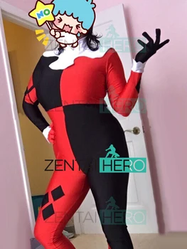 

ZentaiHero 2018 The Sexy Most Popular Super Villain Harley Quinn Cosplay Costume Halloween Costume For Female Superhero Costume
