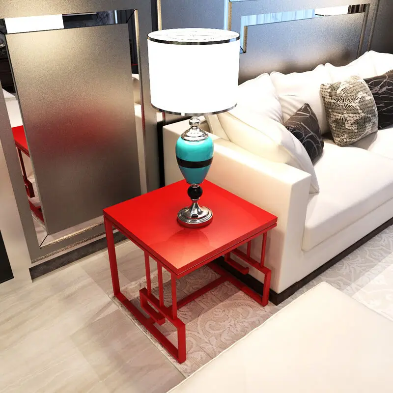 Modern minimalist living room small assemble tea table sofa side cabinet table corner small glass side table Modern minimalist living room small assemble tea table sofa side cabinet table corner small glass side table