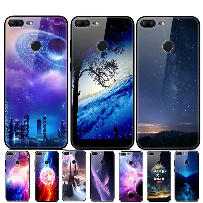 

For Huawei Honor 9 Lite Case Honor 9 Lite Cover Space Star Tempered Glass Hard Case For Huawei Honor 9 Lite Bumper Protector