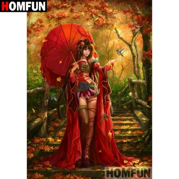 

HOMFUN Diamond Painting "Cartoon girl" Cross Stitch Custom Photo Diamond Embroidery Square Round Drill Home Decor A08353