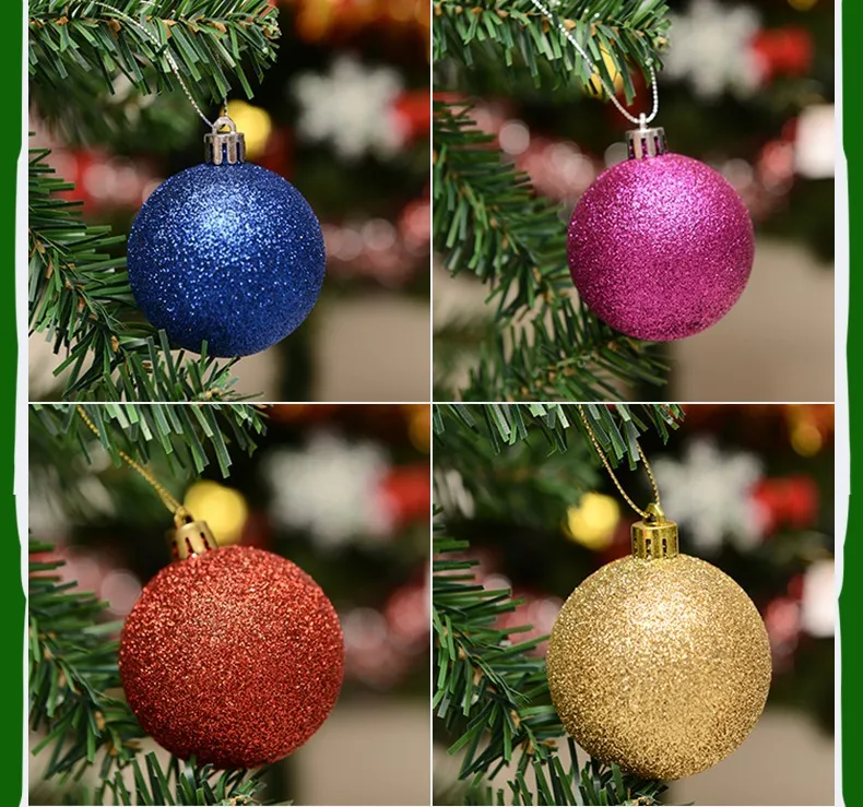 Большие пластиковые рождественские шары 24 шт./партия для украшения елки 8 см 6 см 4 см оптом