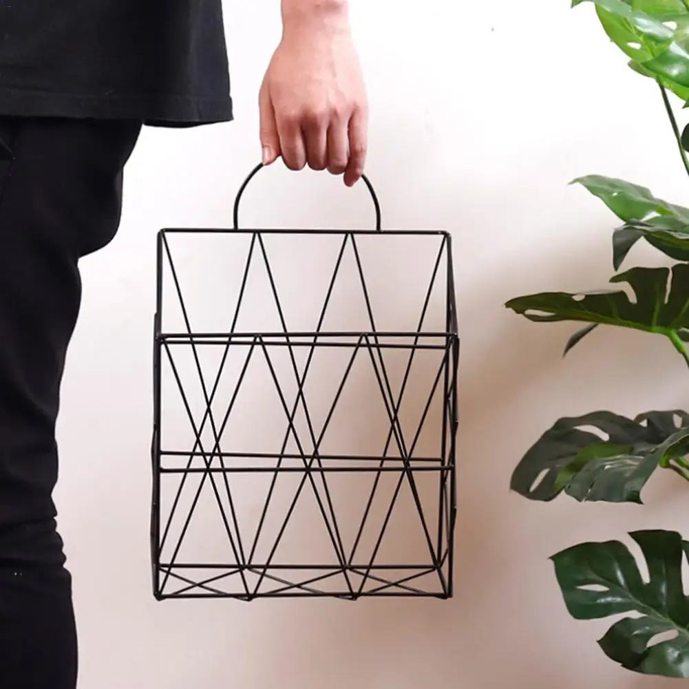 الشمال روز الذهب الحديد سطح المكتب الكتب المجلات الصحف سلة التخزين المحمولة متعددة الوظائف الحطام شنقا سلة التخزين
