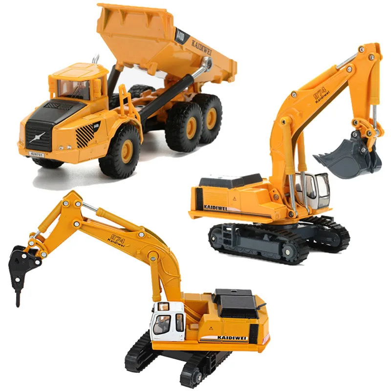 1:87 Scale Diecast Tracked Broken Car Construction Vehicle Crusher Car Model Toy