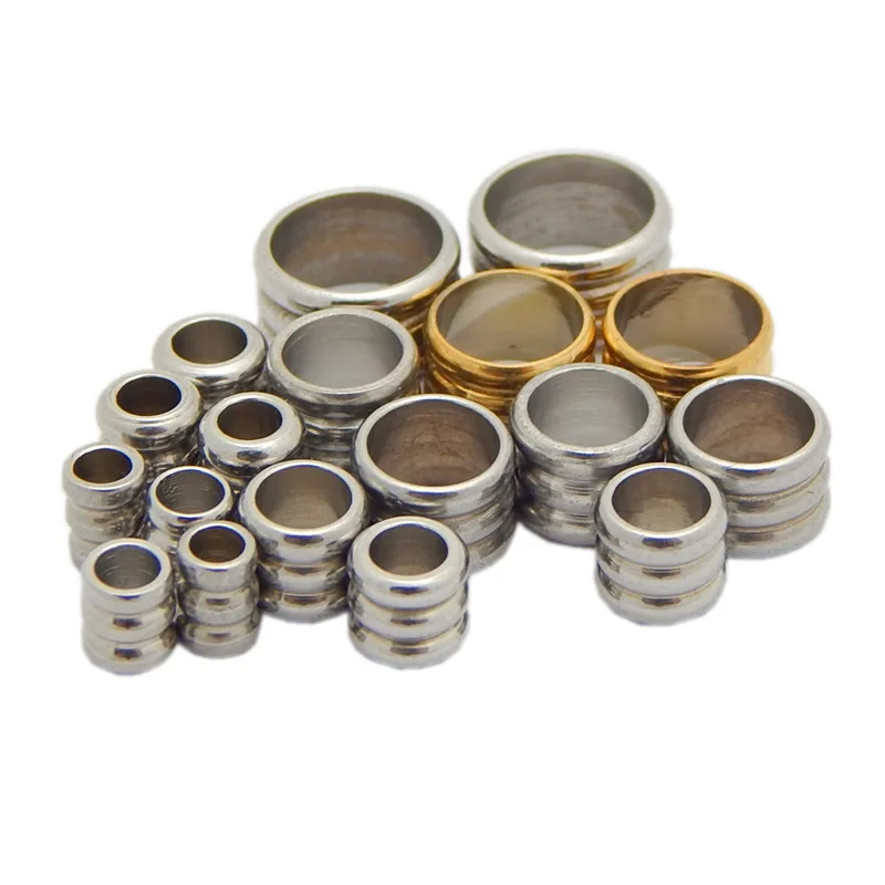 

50Pcs 4mm Big Hole Stainless Steel Space Bead for Jewelry Making Beading Bracelet Metal Bail Beads DIY Findings Spacer Accessory