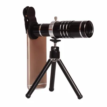

18X Telephoto Lens Clip-on Cell Phone Camera Telescope Lens with Flexible Tripod and Clamp for iPhone, Samsung, HTC, LG