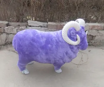 

creative big simulation sheep toy lifelike & fur purple sheep doll gift about 50x40cm
