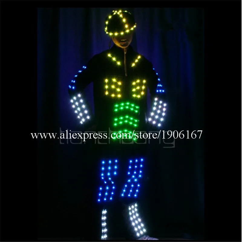  LED Light up Tron dance Costumes3