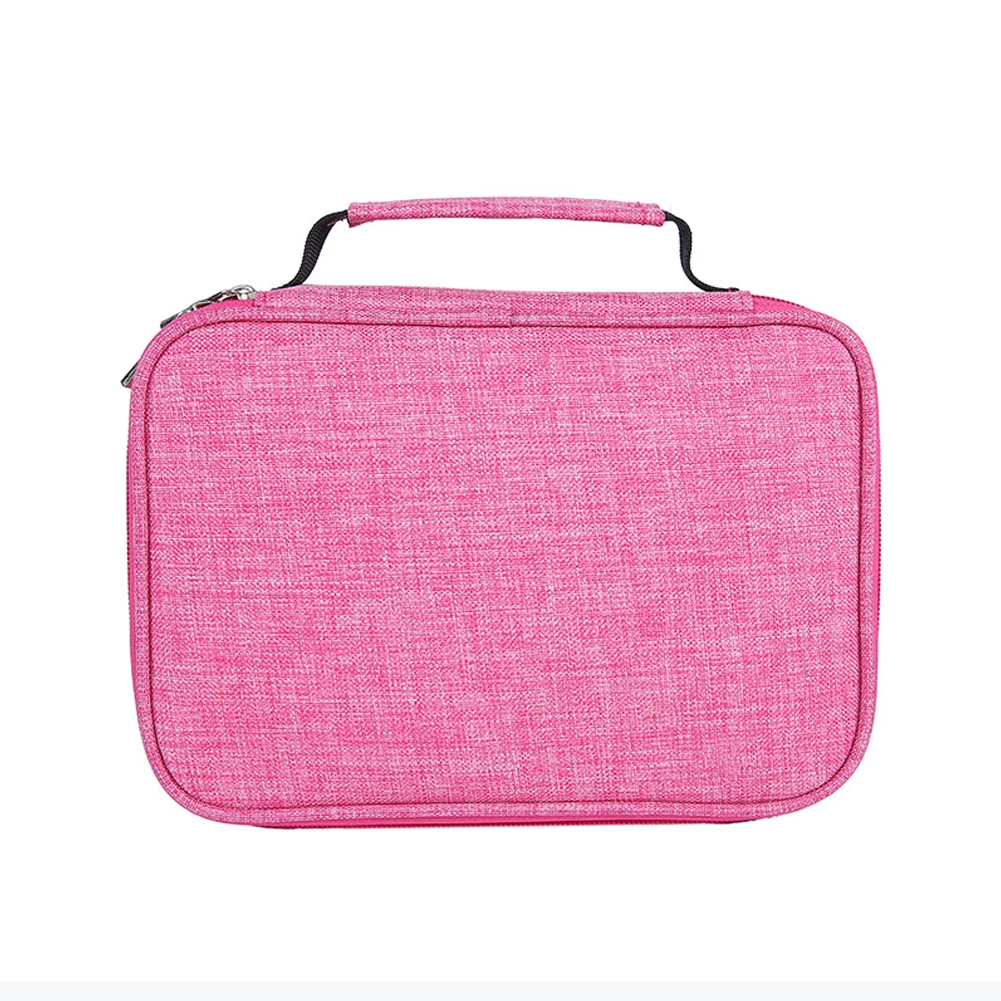 

Student 72 Slots Large Capacity Solid Stationery With Handle Pouch Multifunctional Organizer Pencil Case Jewelry Pen Zipper