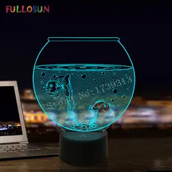 FULLOSUN 3D Рыбалка стол настольные лампы многоцветный морских животных светодиодный ночник Бытовая Декор современное освещение