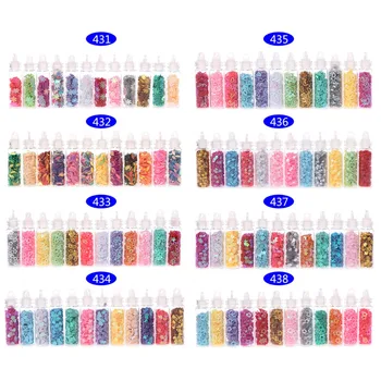 

12 Bottle/Set Glitter Filling Tools Filler Decoration Star Heart Floral Ornaments DIY Tool Sequin Epoxy Resin Mold Accessories
