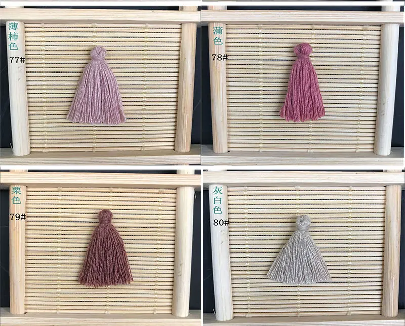 100PCS 3CM Mini Cotton Thread Fabric Tassel DIY Pendant Jewelry Key Making Fringe Trim Craft Tassels Sewing Accessories