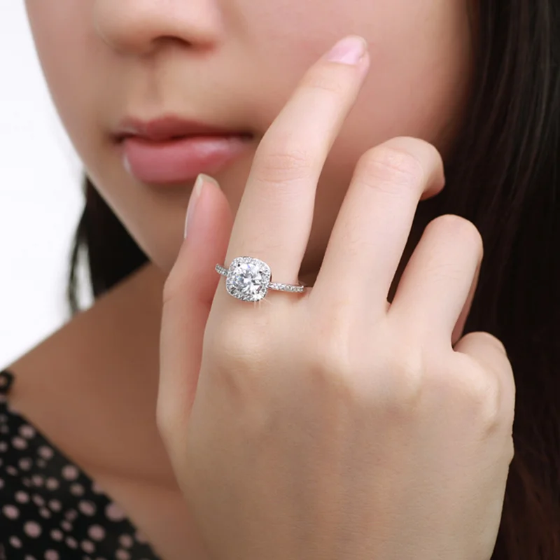 BOAKO, модные кольца, для шоу, элегантные, темперамент, ювелирные изделия для женщин, девушек, белое, серебряное, заполненное, обручальное кольцо, размер 5-11