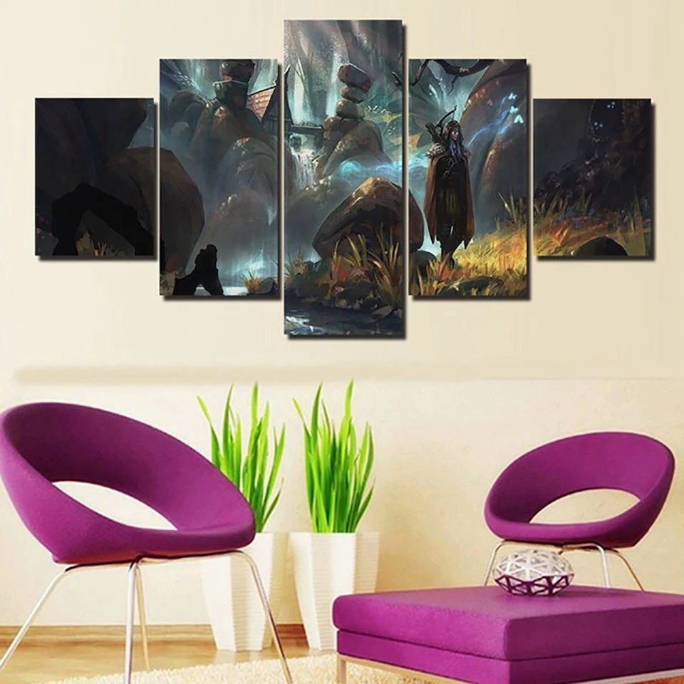 

Modular Pictures Home Decoration 5 Pieces DotA2 Game Poster Wall Artwork Modern Canvas Hd Print Painting For Living Room Frame