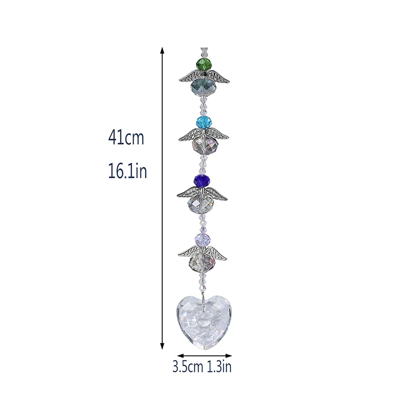 H& D, Радужный производитель, Хрустальный Ангел, Ловец солнца с хрустальным сердцем, люстра, призмы, счастливый висячий орнамент для окон, подарки