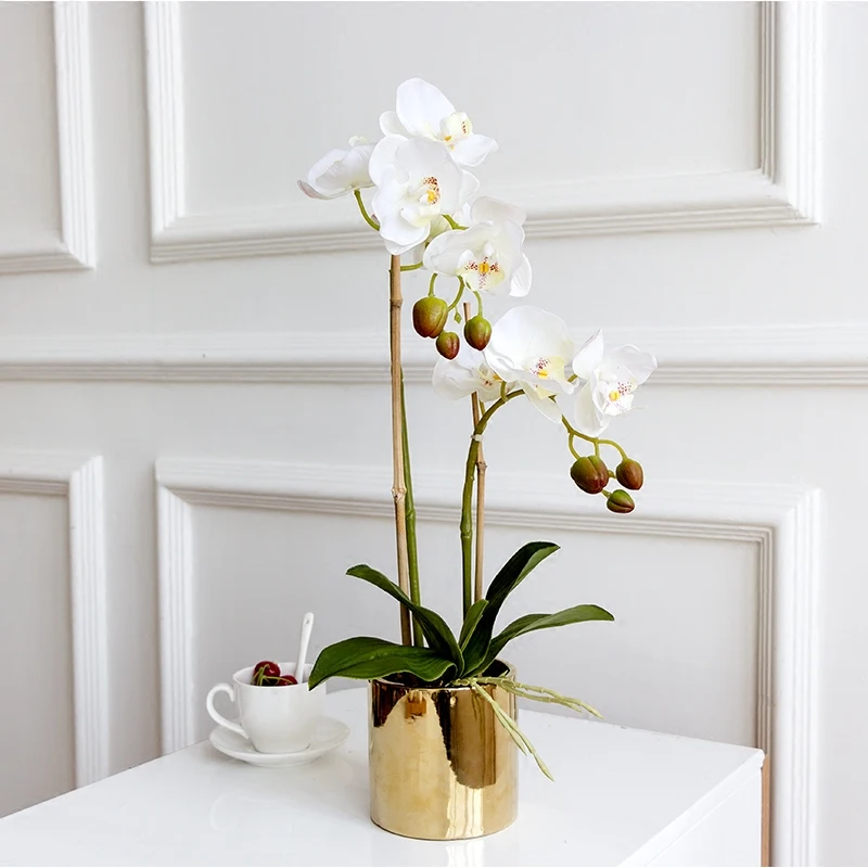 искусственные цветы в горшке Phalaenopsis Моделирование цветок гостиная мебели