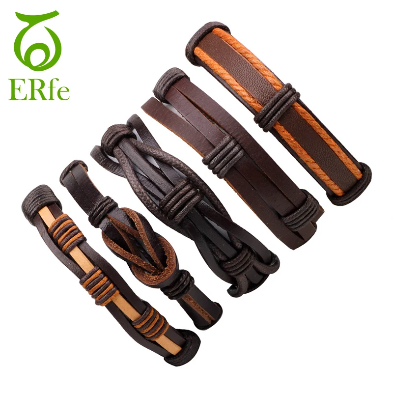 5 шт. мужские и женские браслеты из натуральной кожи|wrap leather bracelet|leather braceletbracelet male |