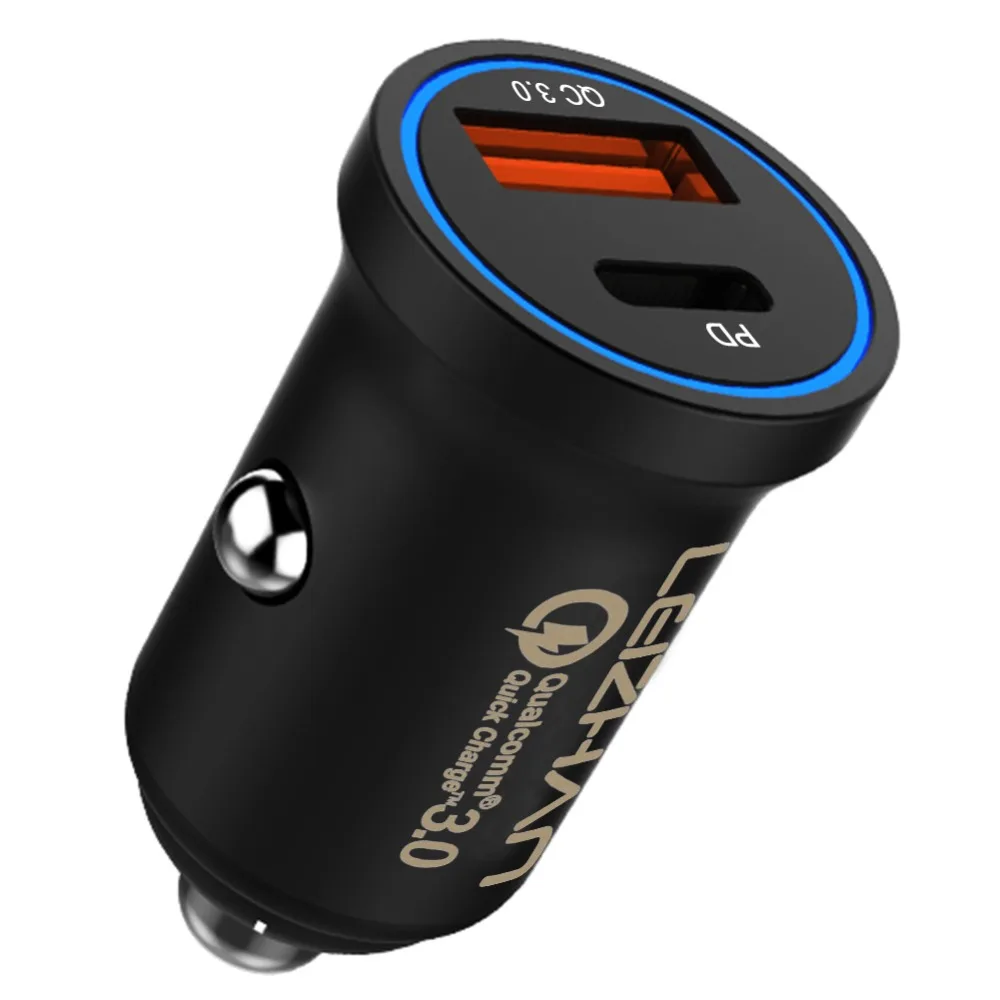LEIZHAN USB PD автомобильное зарядное устройство Тип C Быстрая доставка авто QC3.0 для iPhone