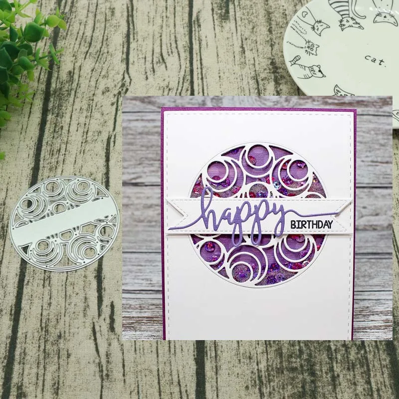 

Circle backgroun Metal Cutting Dies Christmas Stencils For DIY Scrapbook Paper Card Decorative Craft Embossing Die Cuts New 2018