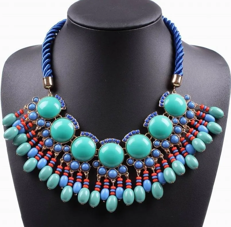 

Fashion Brand 2019 New Design Hot Sale String Resin Pendant Bubble Necklace Wholesale for Women