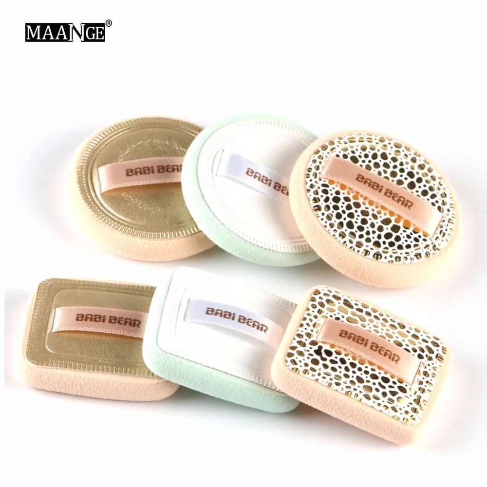 

MAANGE 2Pcs Powder Foundation Makeup Sponge Cosmetics Puff Soft Face Ribbon Soft Make Up Beauty Facial Make Up Tool Kit