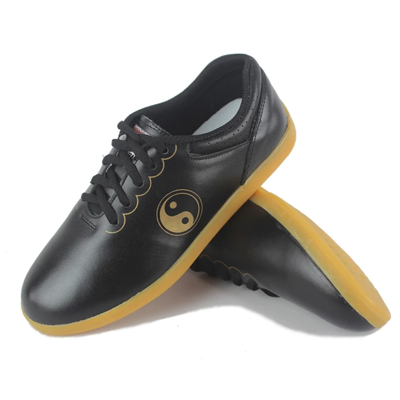 Cowhide Pure Leather Tai Chi Shoes Martial Art Performance